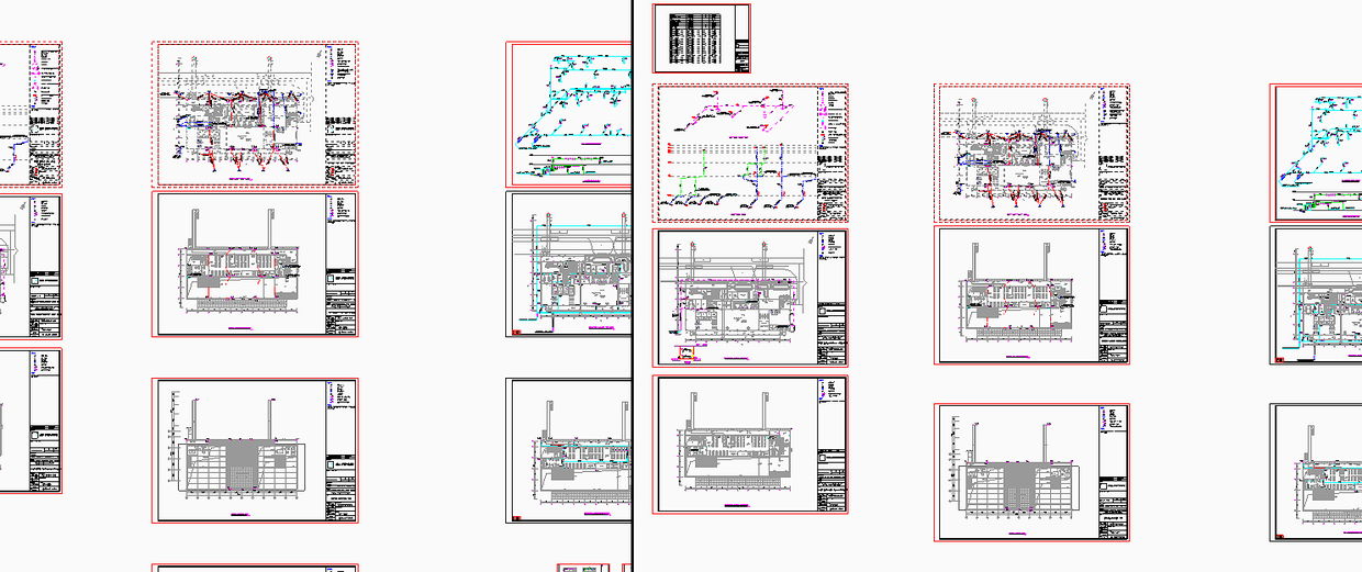 多张真实工程图纸的图幅与标题栏，图面文字需要逐项翻译，图形与图号保持不变